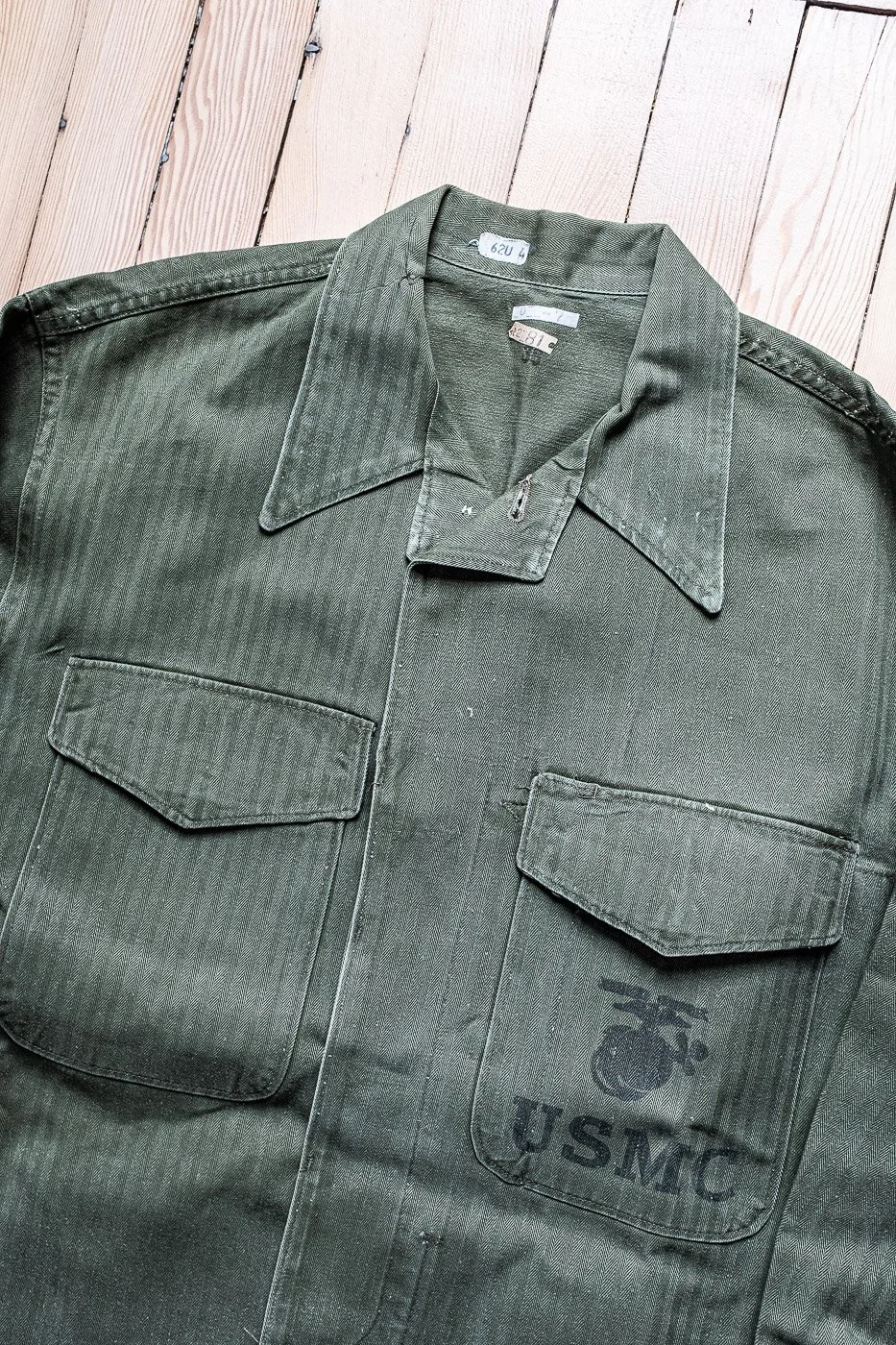 Deadstock USMC P53 HBT Combat Shirt/ Jacket. — SAUNDERSMILITARIA