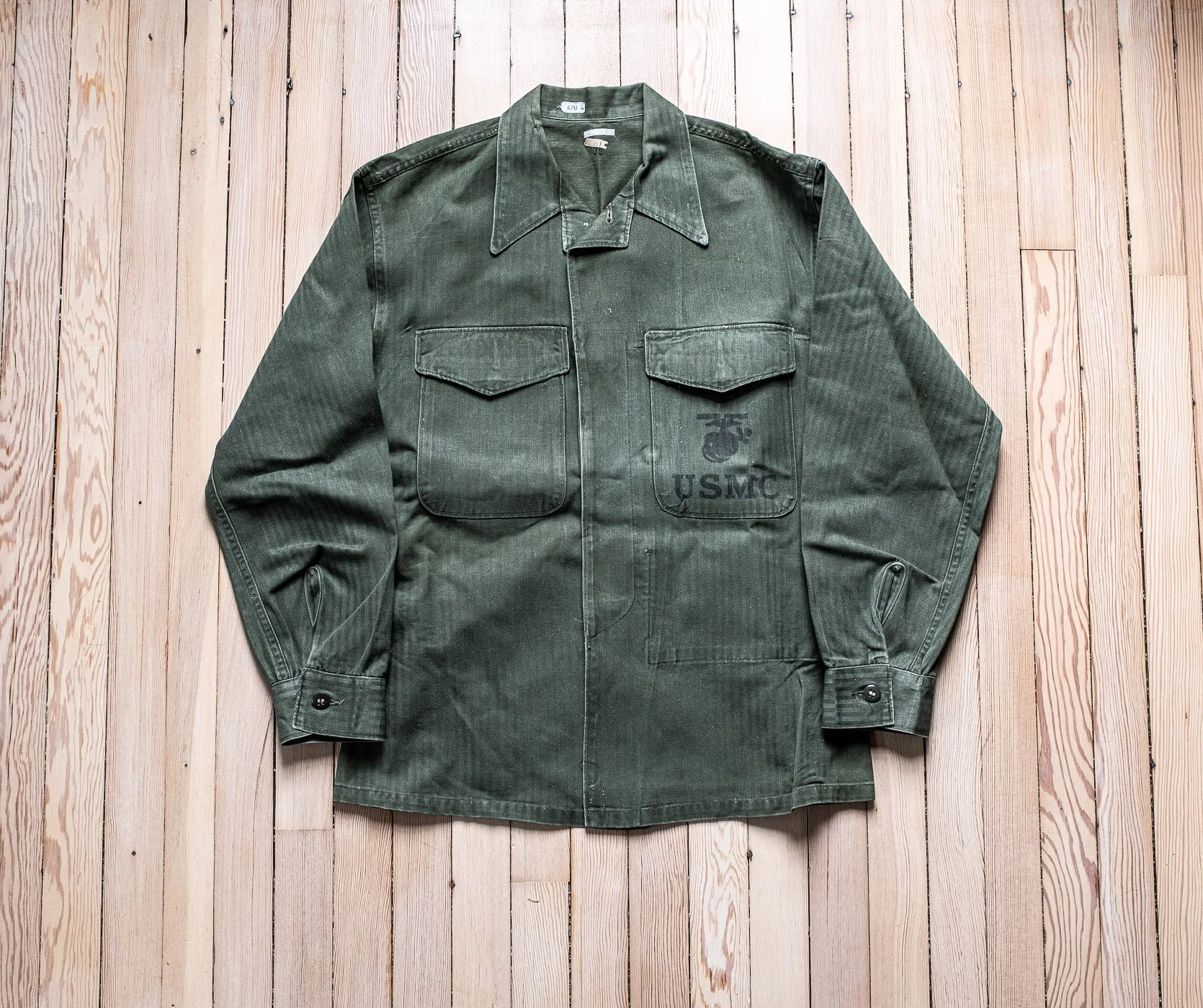 Deadstock USMC P53 HBT Combat Shirt/ Jacket. — SAUNDERSMILITARIA