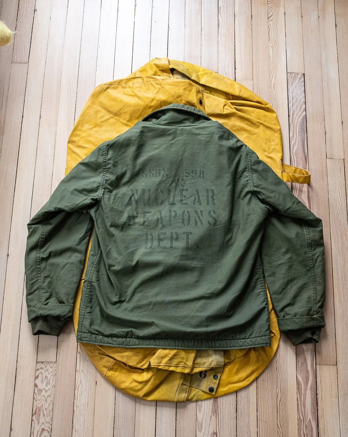 Vintage US Navy A-2 Deck Jacket w/ Incredible Cold War Submariner Stencils.