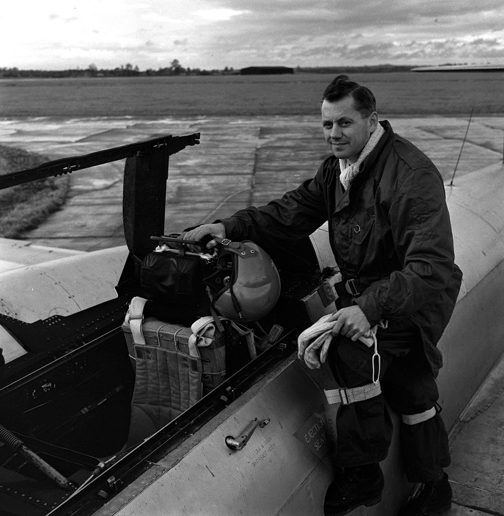 England. 1955. Ejector Seat Training. Squadron Leader John Fifield.png