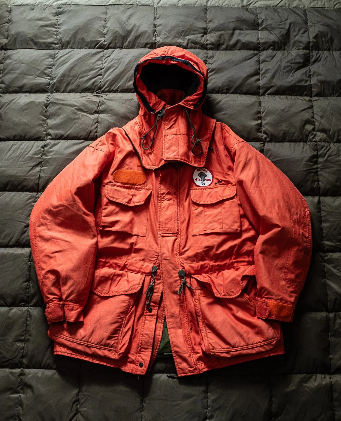 rrl mister freedom real mccoy nigel cabourn usarp canadian sar tech ventile orange smock