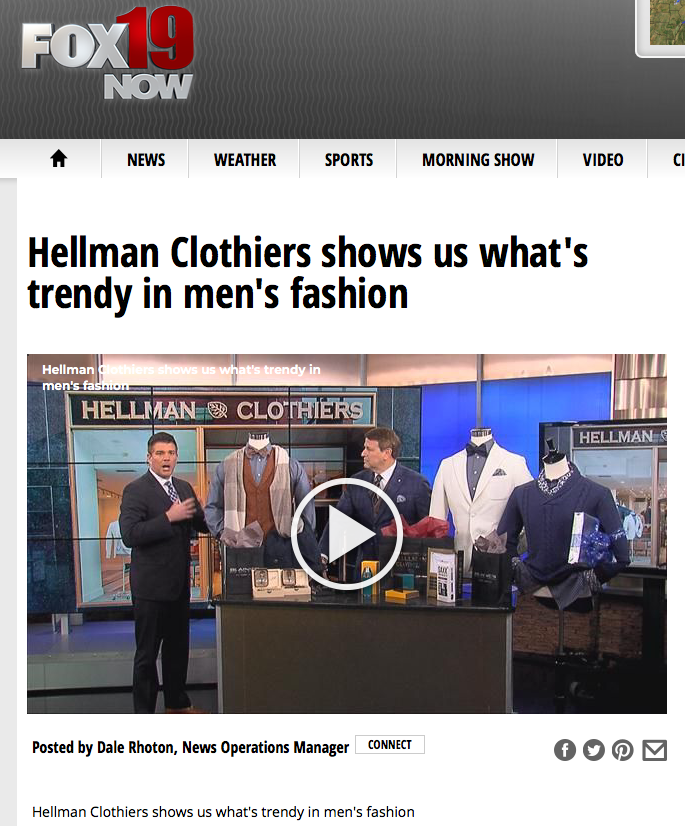 Hellman Clothiers shows Fox 19 what's trendy in men's fashion.