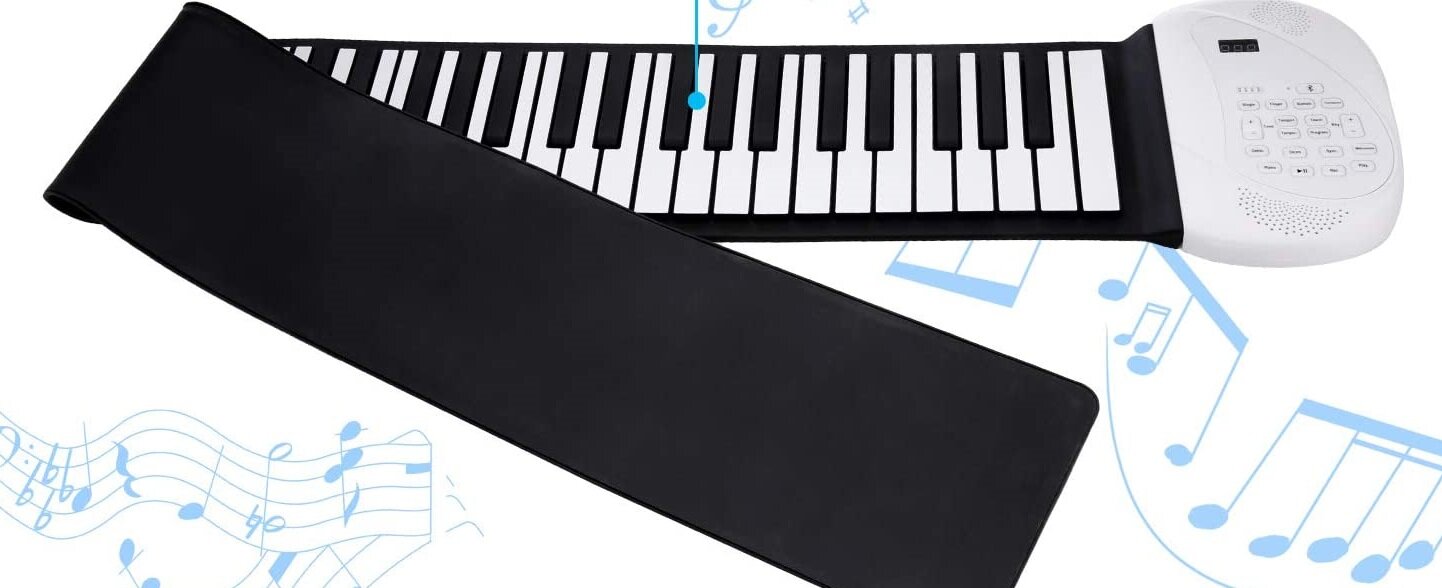 61-Key Roll Up Piano, Rechargeable Portable Piano Keyboard