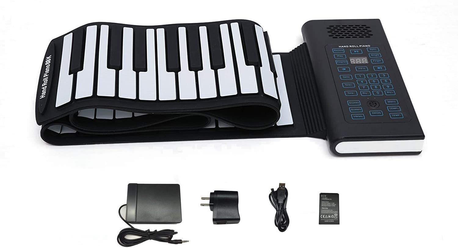 Lujex keyboard piano 61 Keys Roll Up Piano Portable Rechargeable