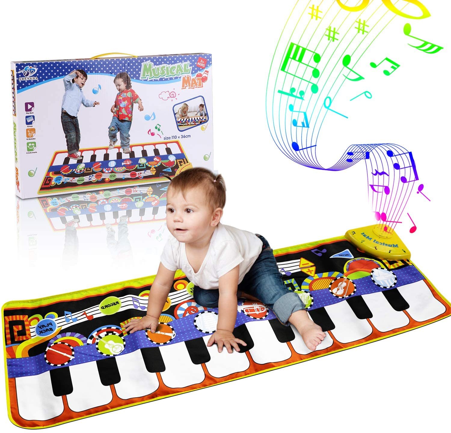 34.4 Touch Playmat Musical Toys for Baby Toddlers Under 5 Years Old Musical Toys Piano Mat with 5 Animal Piano Mat Gift for 3Year Old Boy Girl MONDOSHOP Piano Mat with Musical Keyboard 