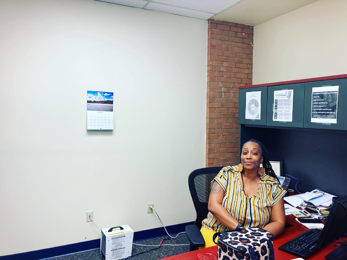 When you visit a coworkers office and your work is center stage&hellip;. #blackphotographers #landscapephotography #charlottephotography