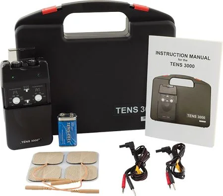 TENS machine for pain relief and muscle spasms.