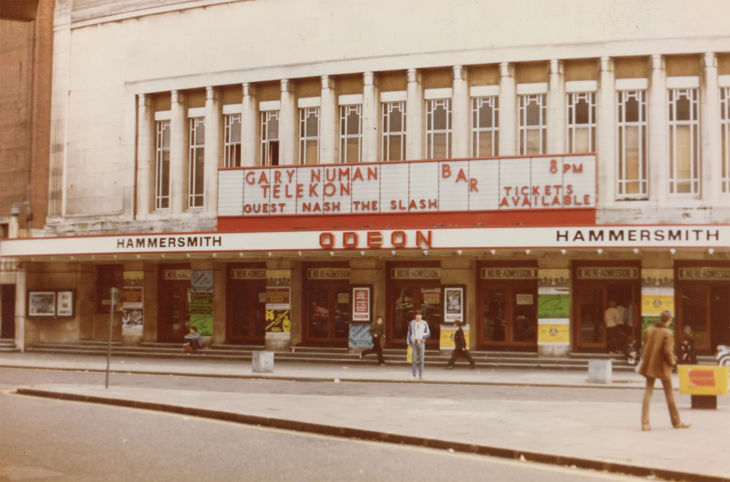 Michael Dent, Nash’s sound man for two decades outside the infamous Hammersmith Odeon, London, during the Gary Numan UK tour, 1980.
