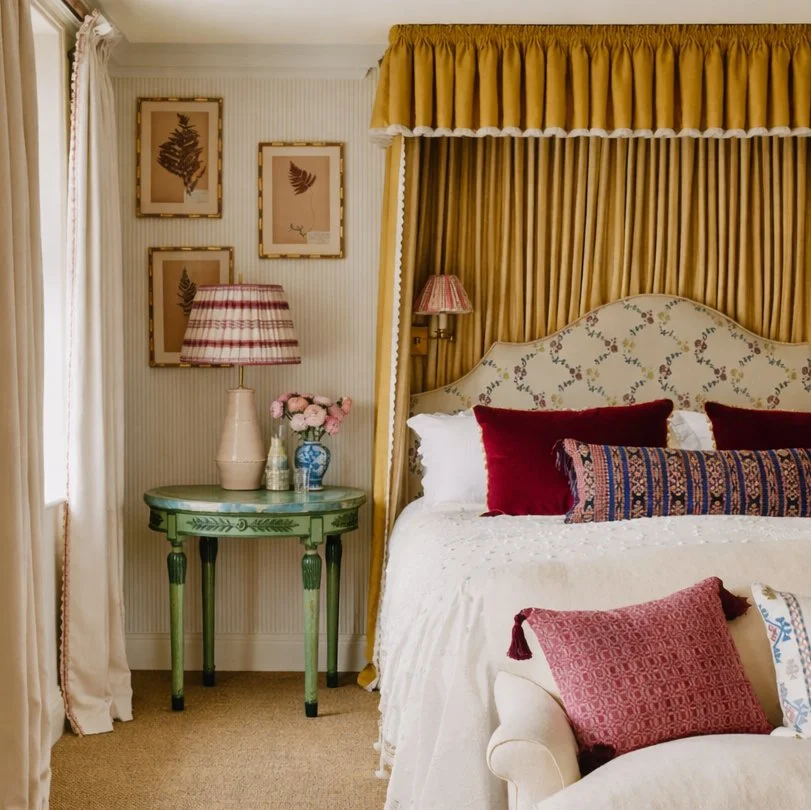 Antique green side table in bedroom.jpg