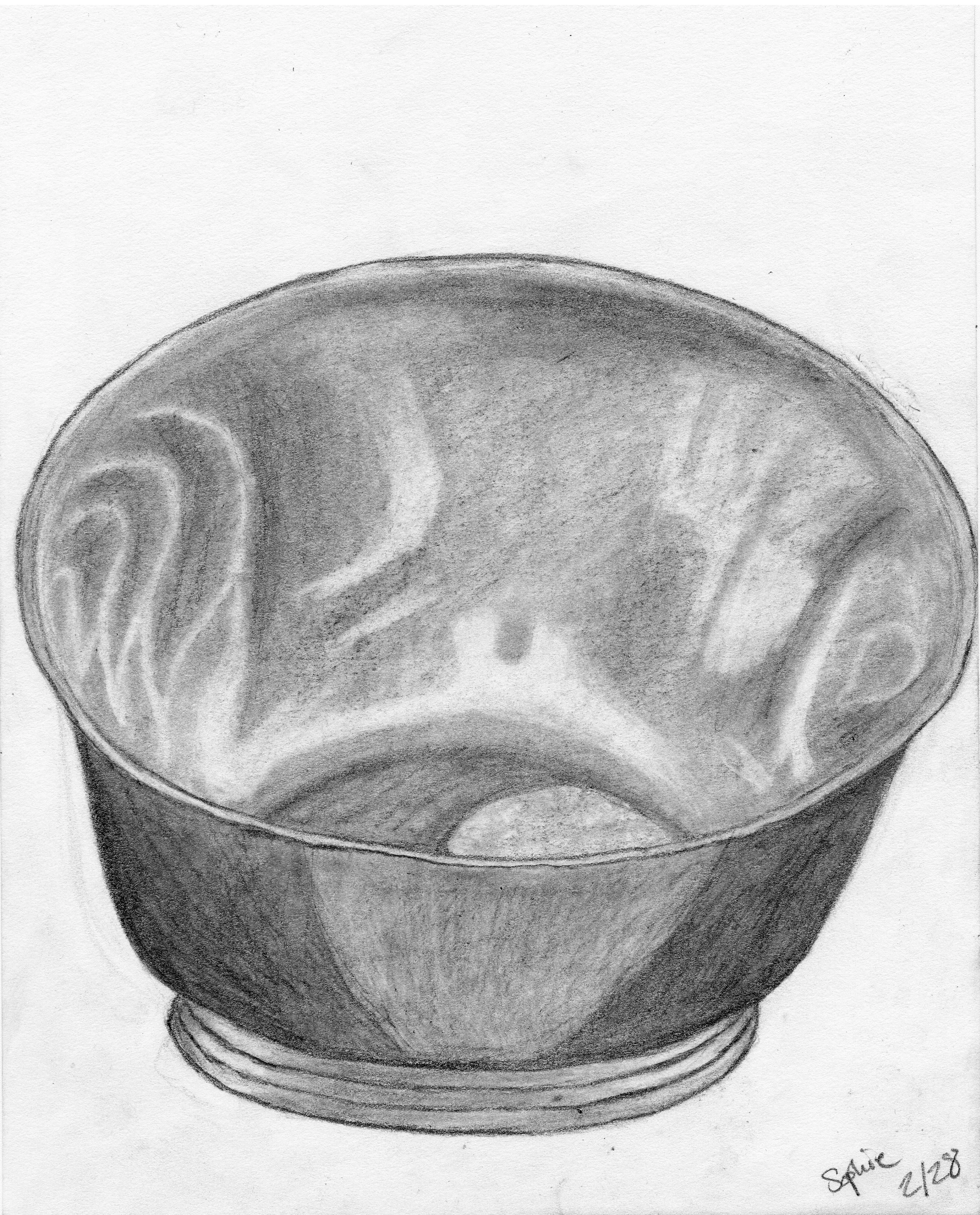 Bowl, Graphite on Paper, 2016