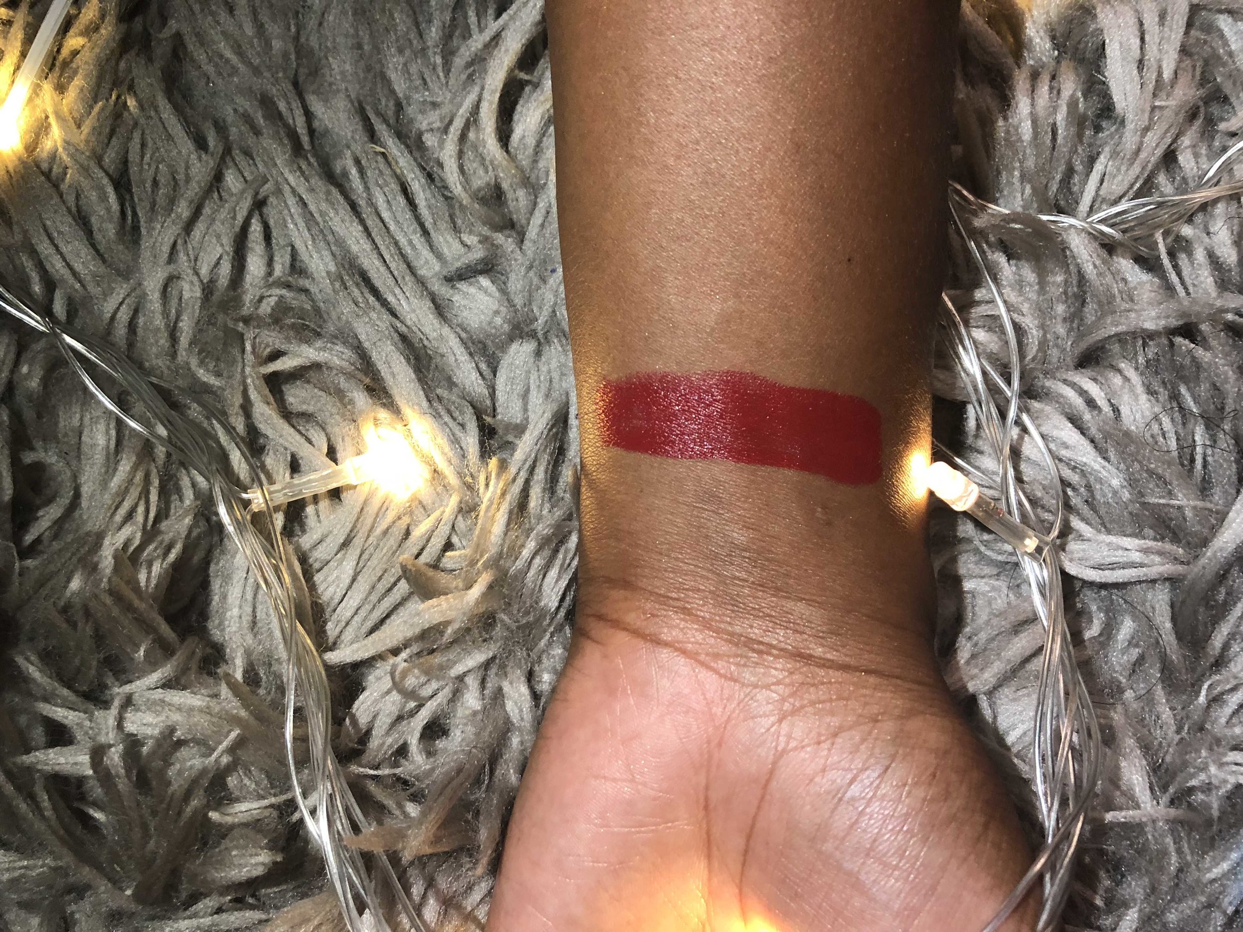 Iman Lipstick swatch on my skin