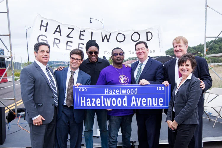 Pictured left to right: State Senator Jay Costa, Councilman Corey O’Connor, Reverend Tim Smith, George Thomas, Mayor Bill Peduto, County Executive Rich Fitzgerald, and Rebecca Flora.