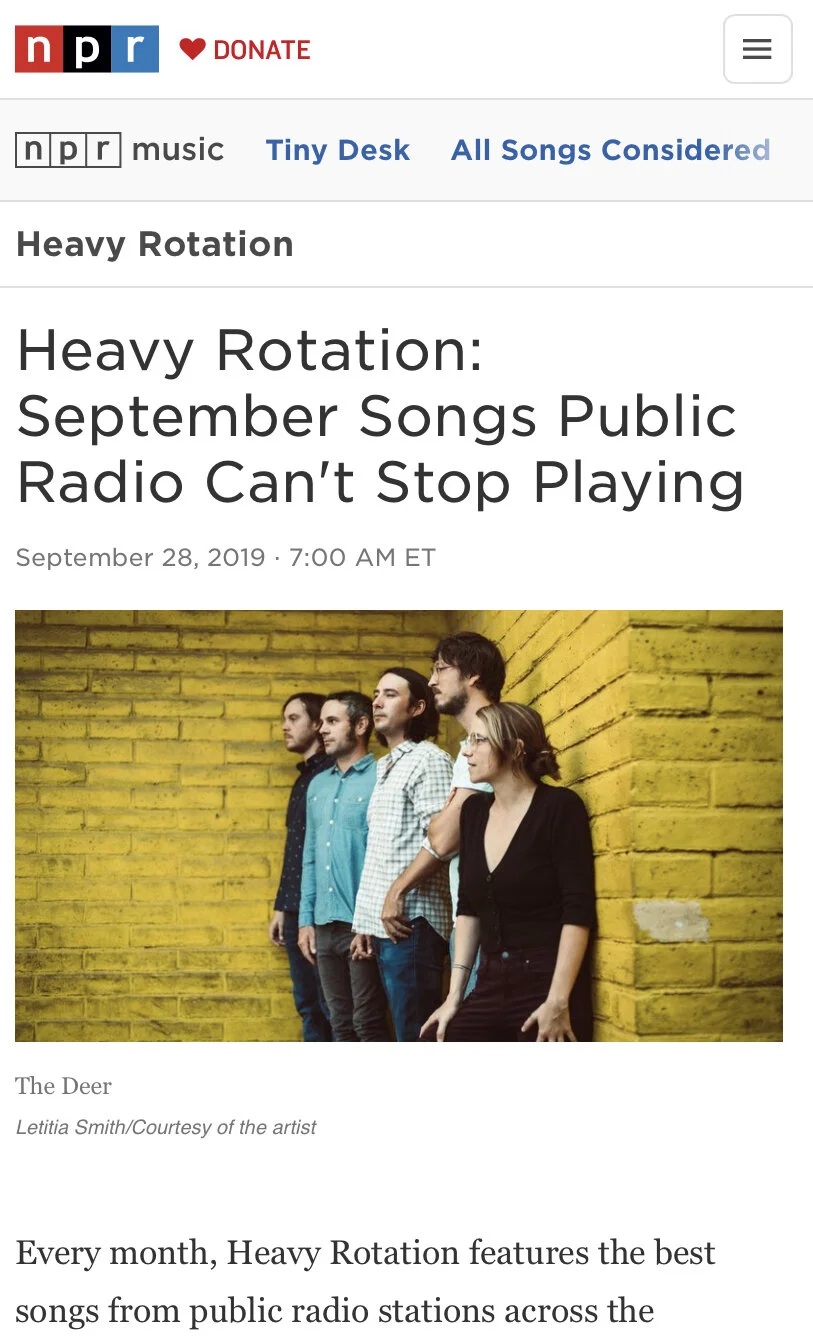 The Deer's "Confetti To The Hurricane" Lands NPR's Heavy Rotation