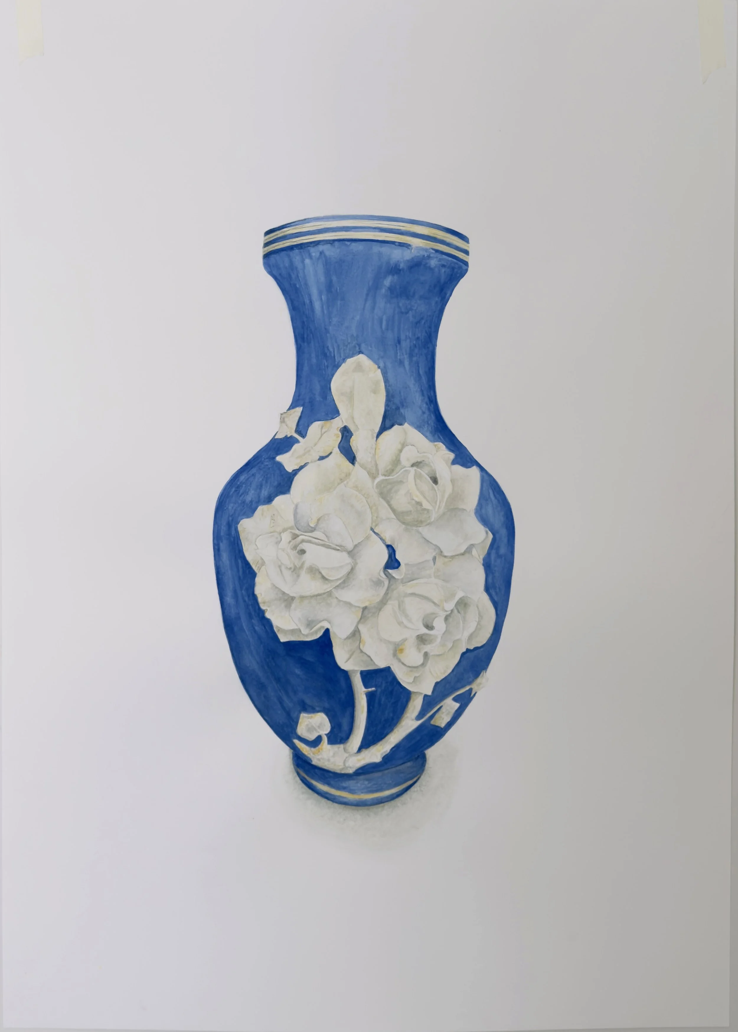 Mariangeles Blanco.jarrón azul.acuarela sobre papel.110 x 80 cm.jpeg