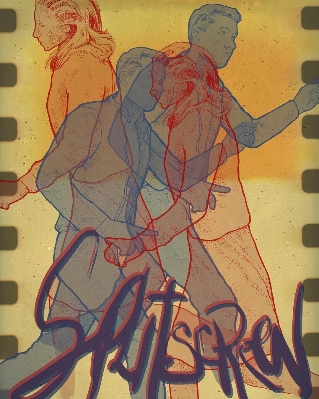 My short, @splitscreenfilm , is premiering at @hollyshorts tonight at 7:30 in the Shot on Film block. I'm truly grateful that I had some immensely talented people help me realize my crazy vision. Shout outs to my actors @becgo @zackkozlow  @clairemgl
