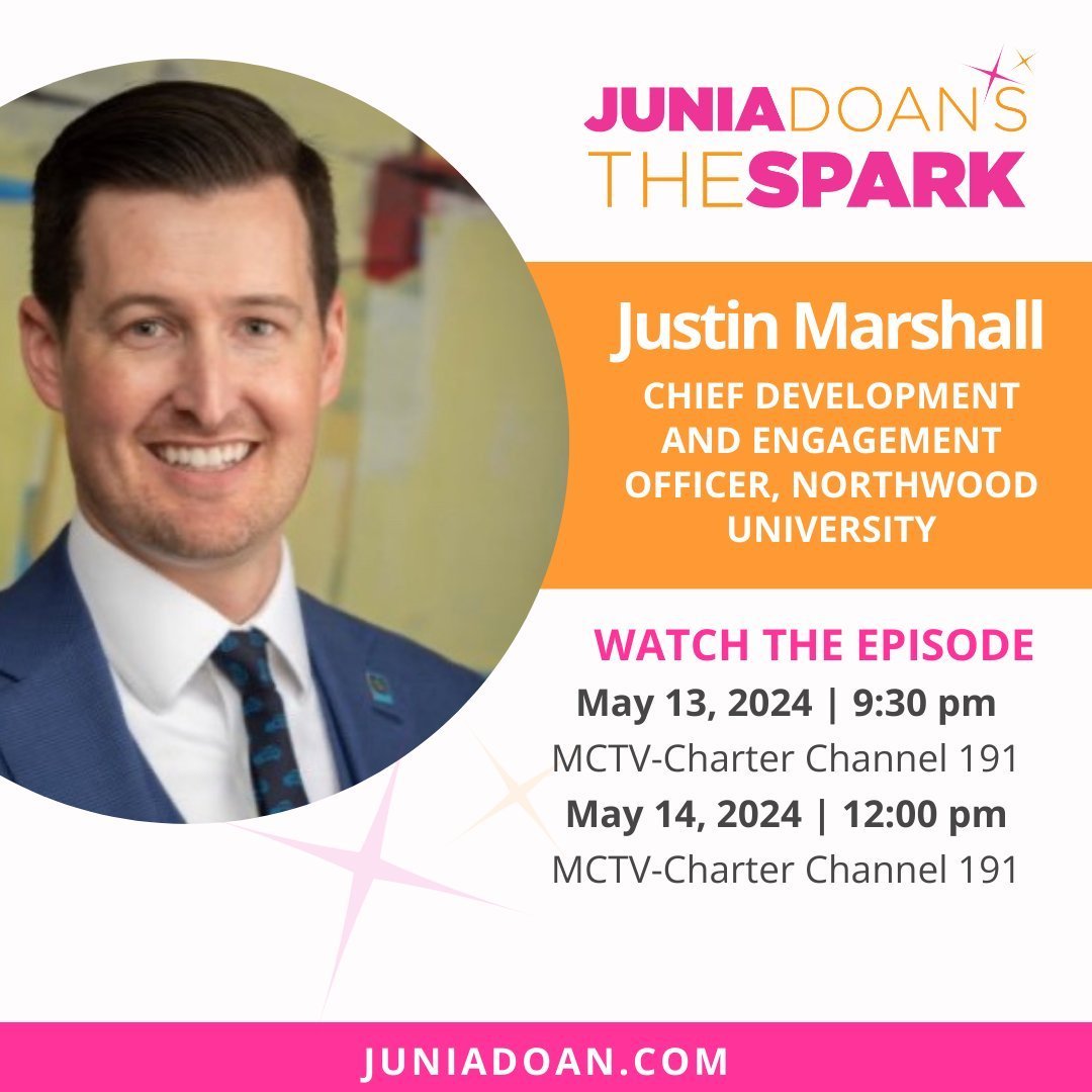 Coming up, I talk to Chief Development and Engagement Officer at @NorthwoodU Justin Marshall. Justin wears many hats at Northwood. He explains his roles and the love he has for Northwood in his interview.

Tune in Monday, May 13, 2024, at 9:30 p.m. o