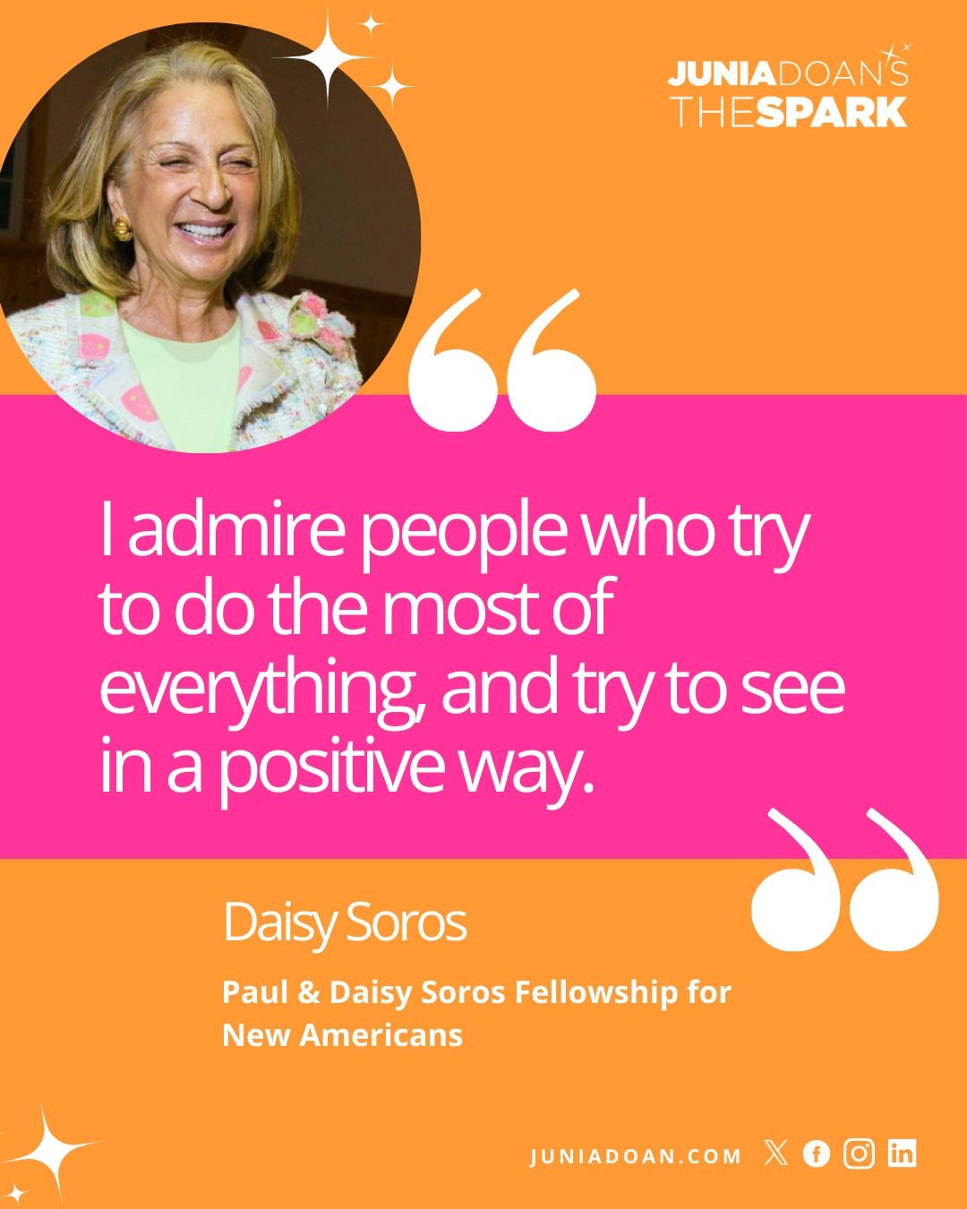 &ldquo;I admire people who try to do the most of everything, try to see in a positive way.&rdquo; Daisy Soros of @pdsoros has dealt with tragedy and family loss, but now uses this experience to help others through social work, therapy, and education 