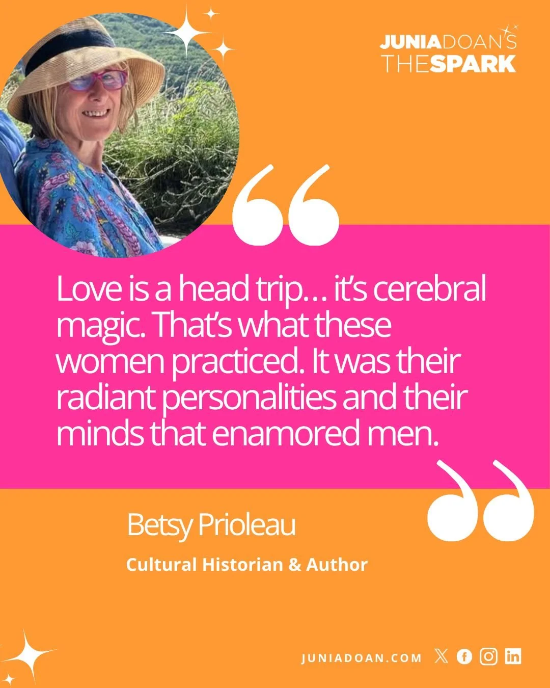 &ldquo;Love is a head trip&hellip; it&rsquo;s cerebral magic. That&rsquo;s what these women practiced. It was their radiant personalities and their minds that enamored men.&rdquo; Cultural Historian &amp; Author @authorprioleau reminds her students t