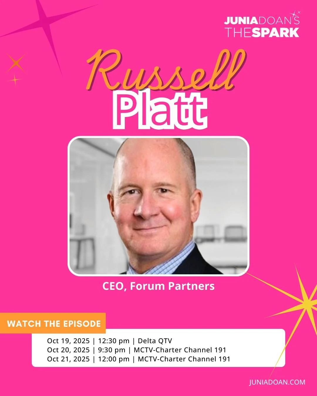 CEO of Forum Partners Russell Platt wants to make the world a better place through real estate. Find out how he does this through multiple global projects and ideas next week.

Tune in Sunday, October 19, 2025, at 12:30 p.m. on Delta College Public M