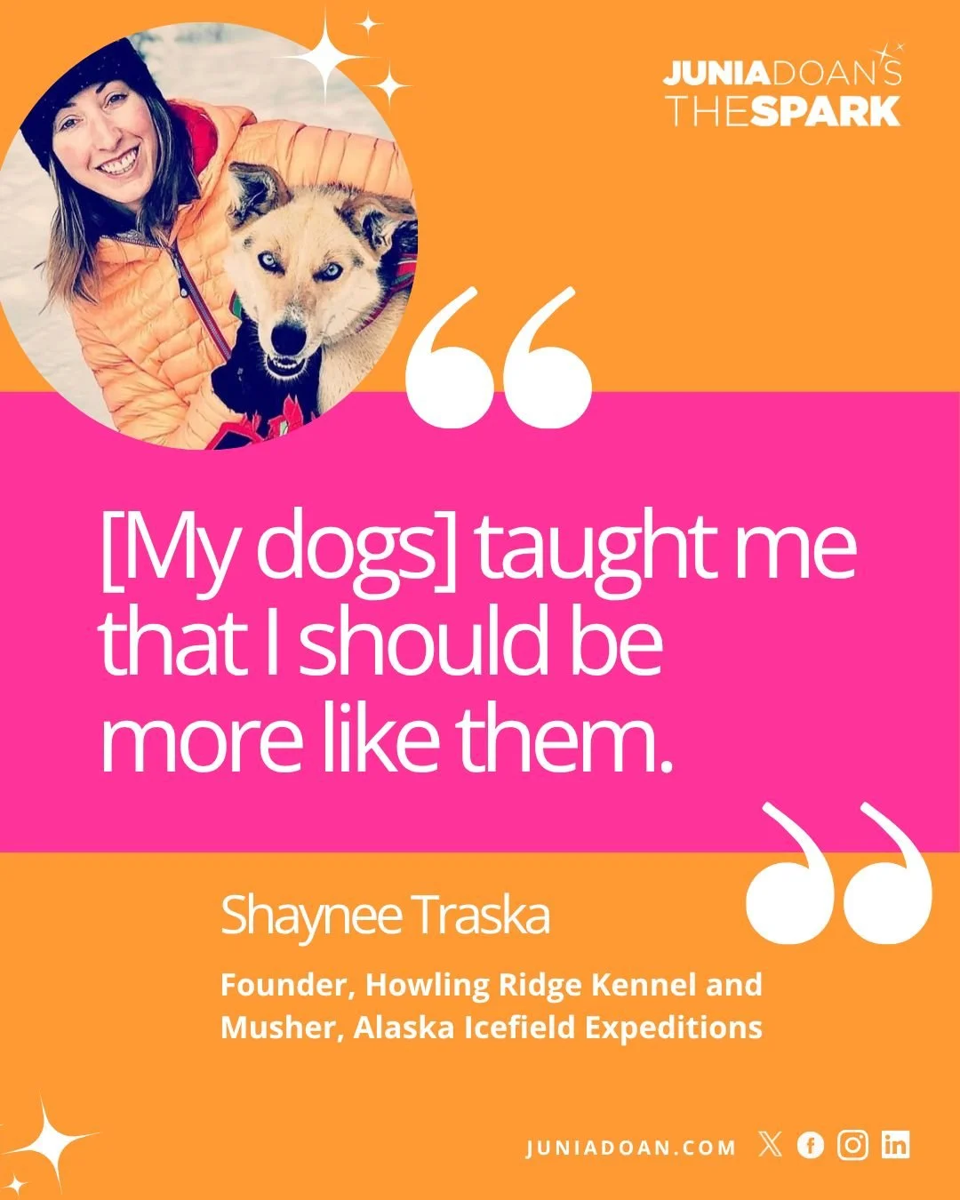 &ldquo;[My dogs] taught me that I should be more like them.&rdquo; Founder of Howling Ridge Kennel and Alaska Icefield Expeditions Musher @shaynee_howlingridgekennel says raising and training dogs has improved her confidence and quality of life in mo