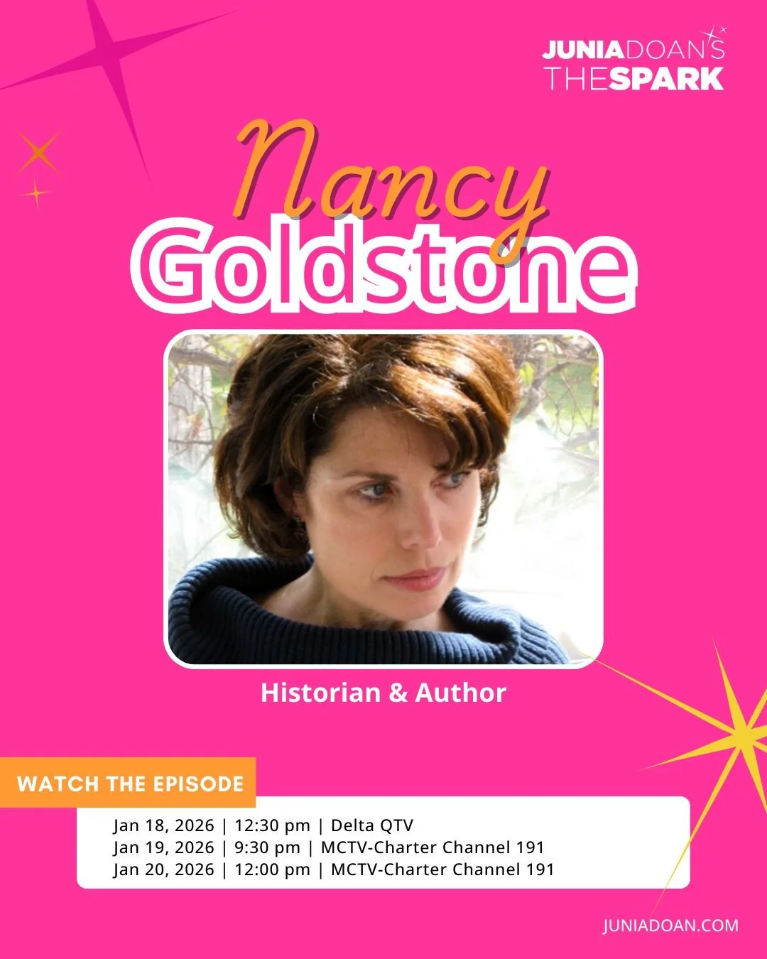Coming up, I talk to Historian and Author Nancy Goldstone about her writing process and how she makes historical women come to life in her many books

Tune in Sunday, January 11, 2026 at 12:30 p.m. on Delta College Public Media, Monday, January 12, 2