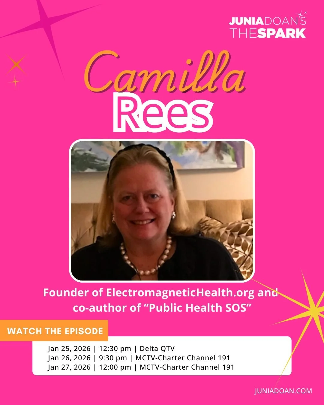 What effects can electromagnetic fields have on your health and wellbeing? Learn more next week with Expert Camilla Rees &ndash; founder of Electromagnetichealth.com and co-author of &ldquo;Public Health SOS.&rdquo;

Tune in Sunday, January 25, 2026 