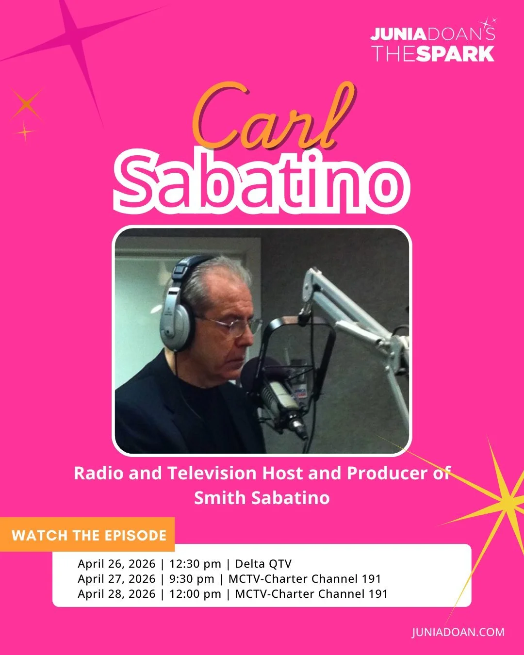 Radio and Television Host and Producer of Smith Sabatino, Carl Sabatino has had a long and distinguished career in broadcast. Listen to his collection of stories next week!

Tune in Sunday, April 26, 2026, at 12:30 p.m. on Delta College Public Media,