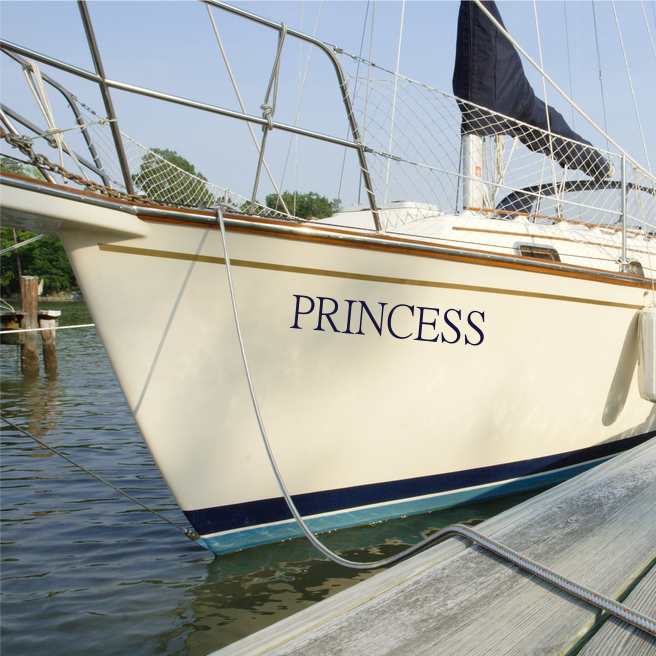 Custom boat name lettering - Classic style