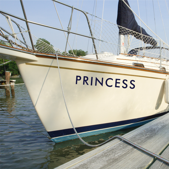 Custom boat name lettering - Elegant style