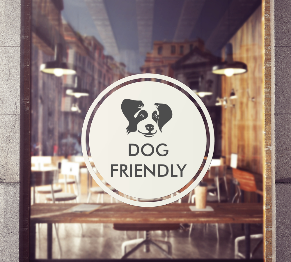 Dog friendly window sticker icon