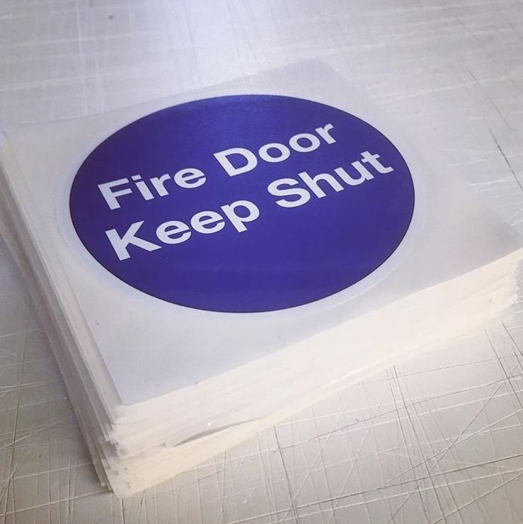 fire door keep shut safety stickers printing.JPG