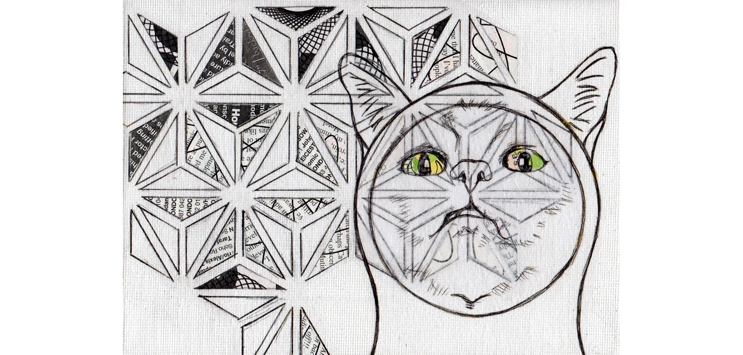  music magazine print, paper, ink and paint on canvas. 