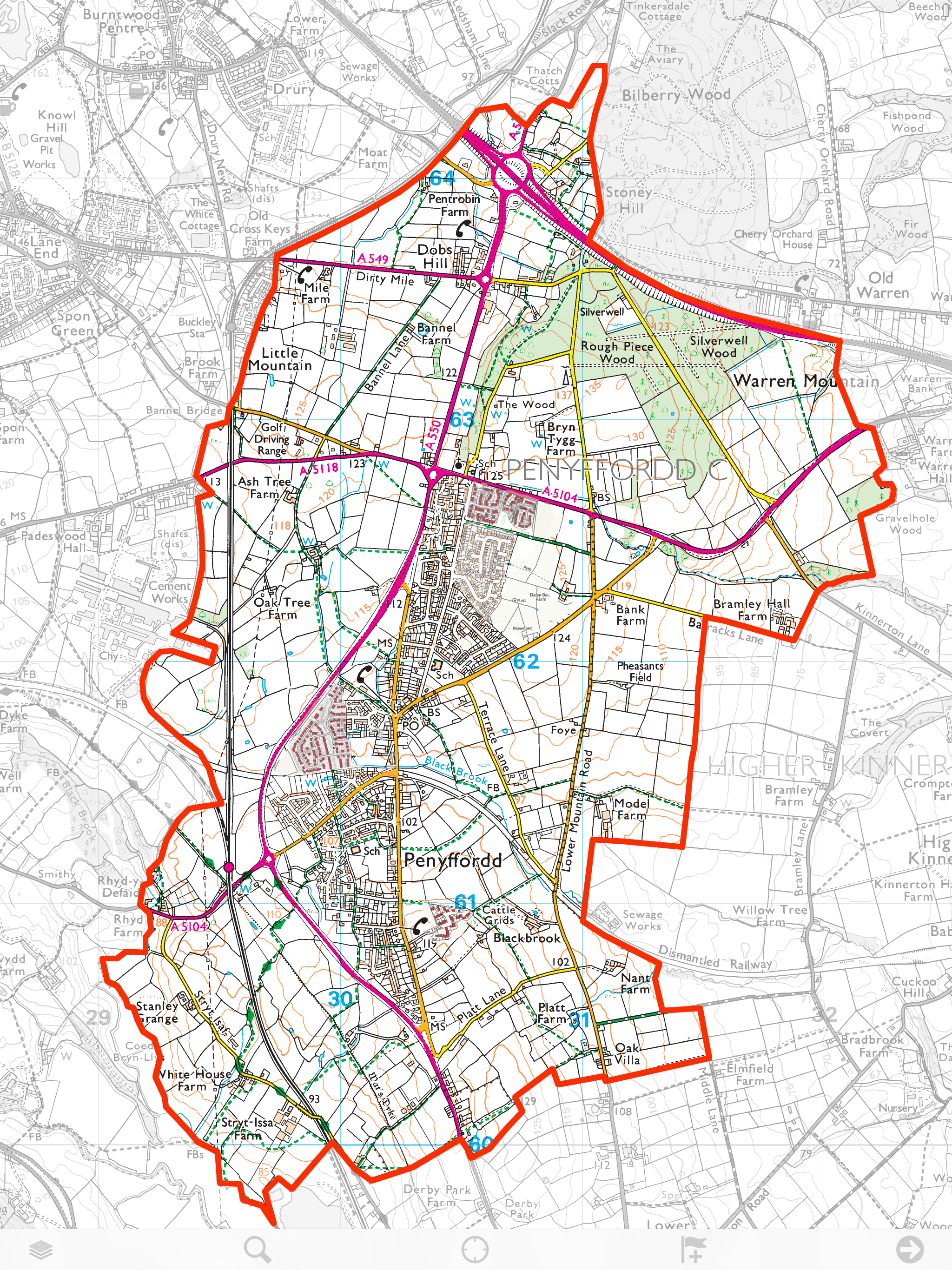 This is the area covered by the Penyffordd Ward