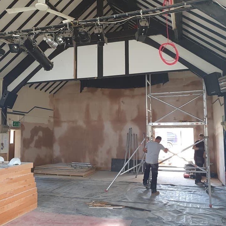 With the old stage removed the main hall looks much bigger #wmi #penyffordd