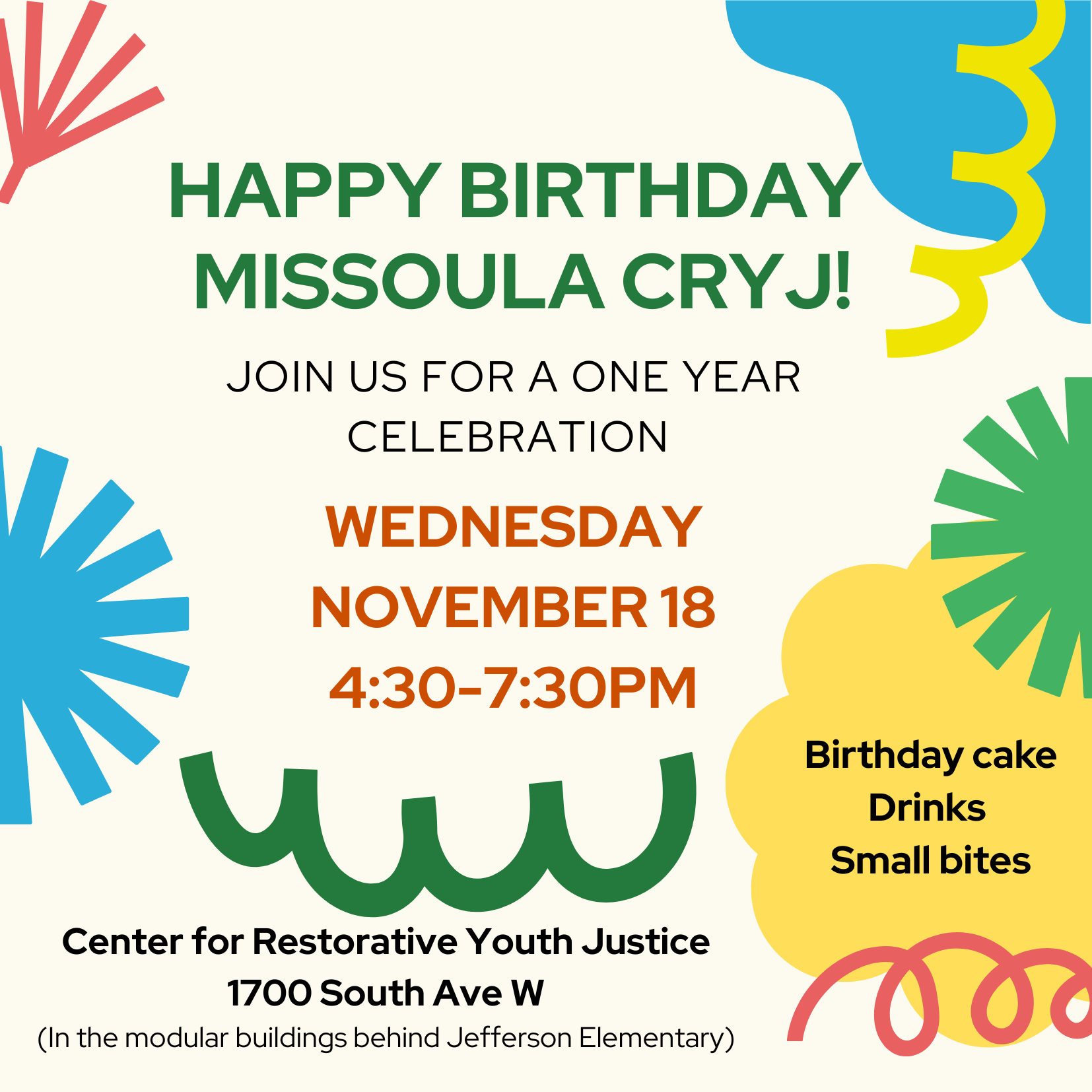 Missoula: CRYJ Birthday Party & Open House