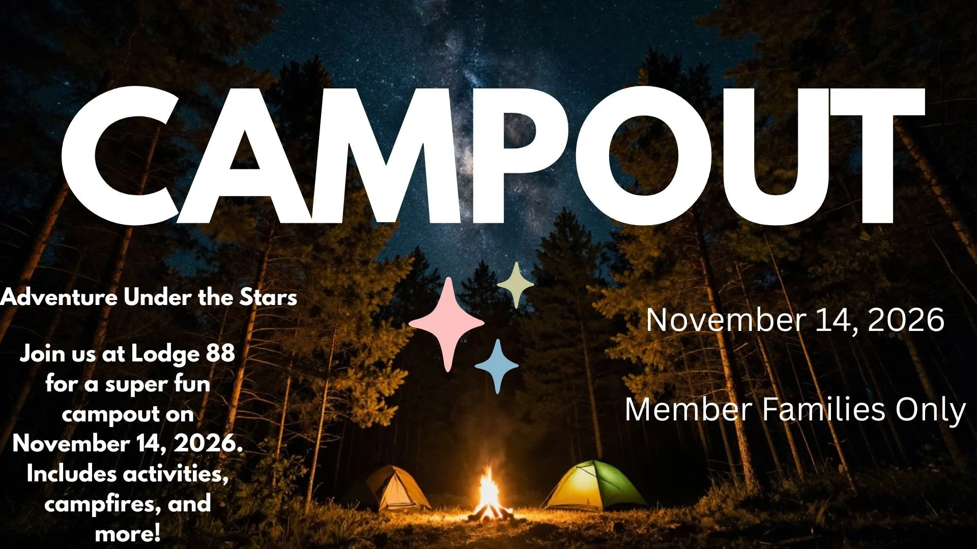 Lodge Camp Out - Members Only