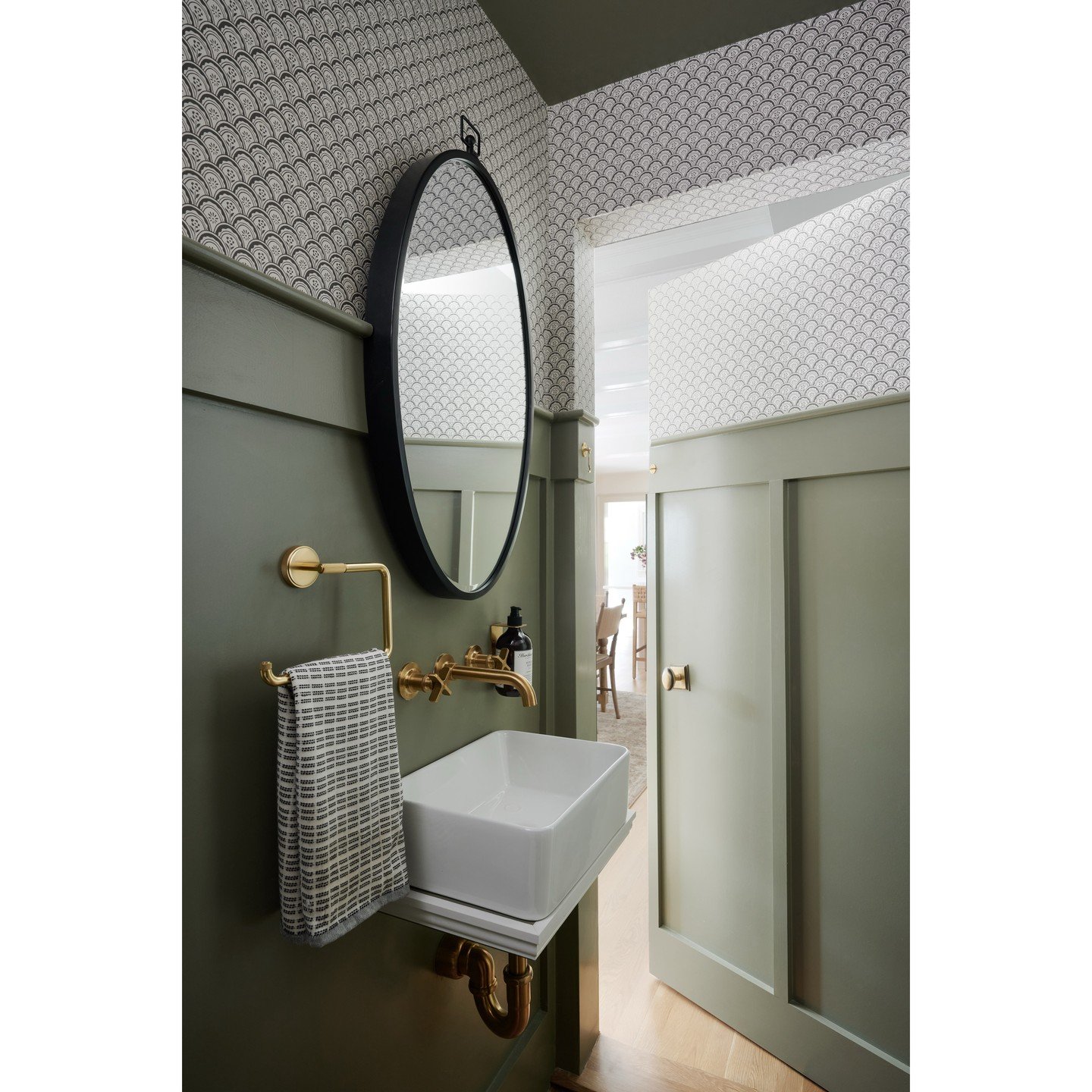 Put secret powder rooms on the list of "my favorite things". 

Architecture: @winslowdesignarch
Interiors &amp; Photo Styling: @beige_and_bleu
Construction: @foleycustombuilders
Structural Engineering: @ssb__engineering
Photography: @tamara