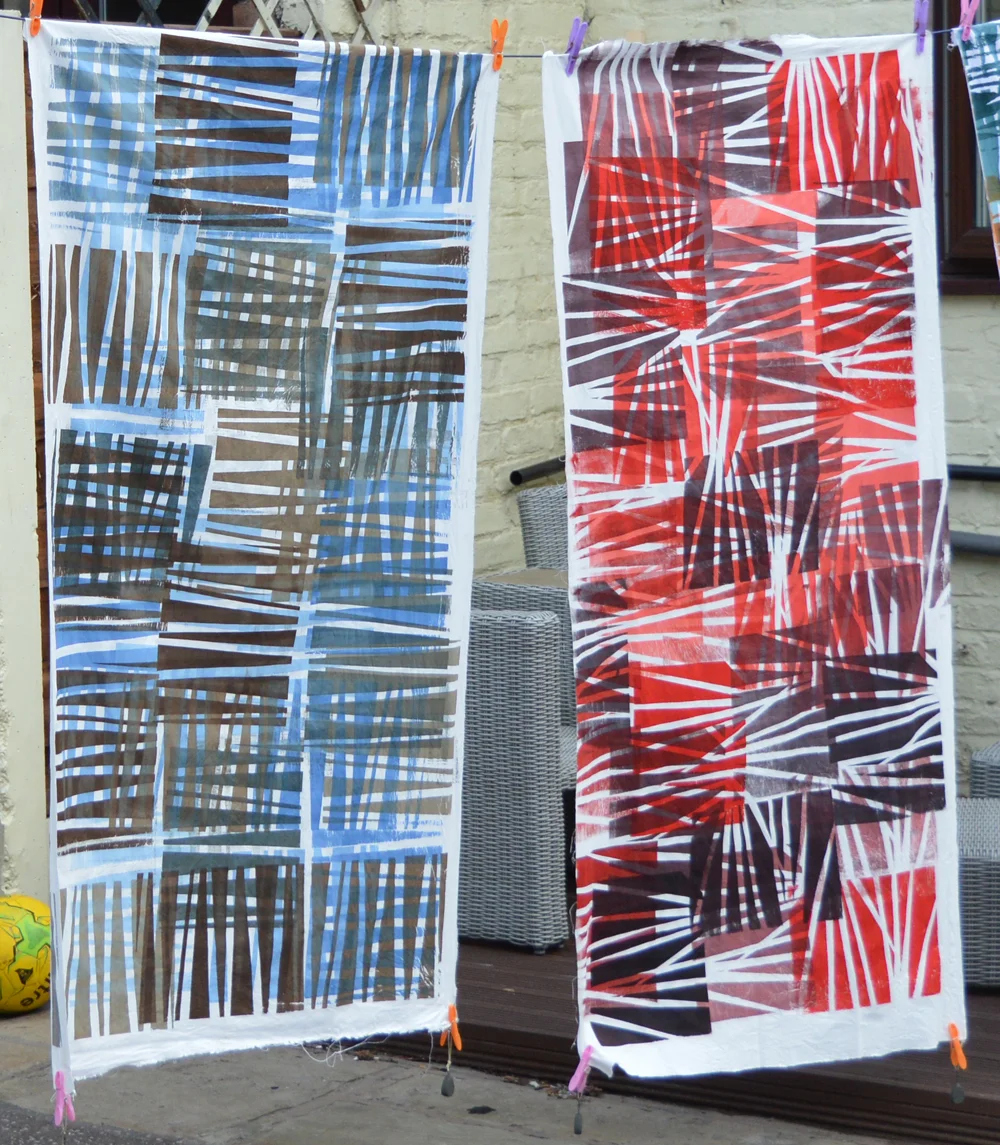 Jean Martin and Judy Tomlinson: masking tape resist pieces