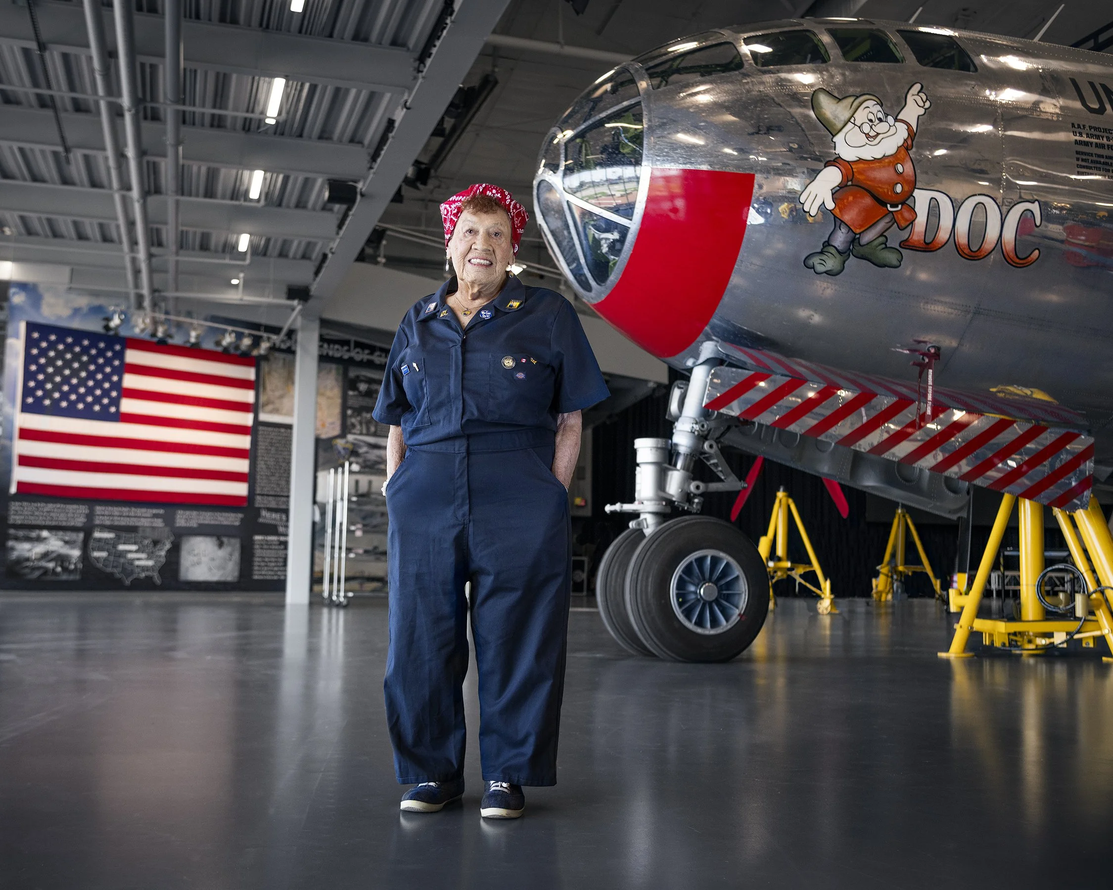 connie the riveter with B29 doc / wichita, KS