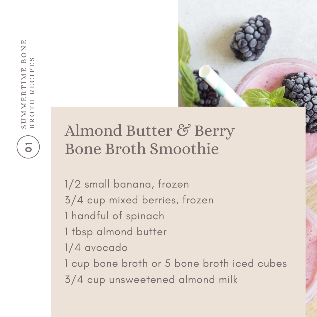 Substitute your favorite nut butter and milk alternative to make this nourishing bone broth smoothie your own.