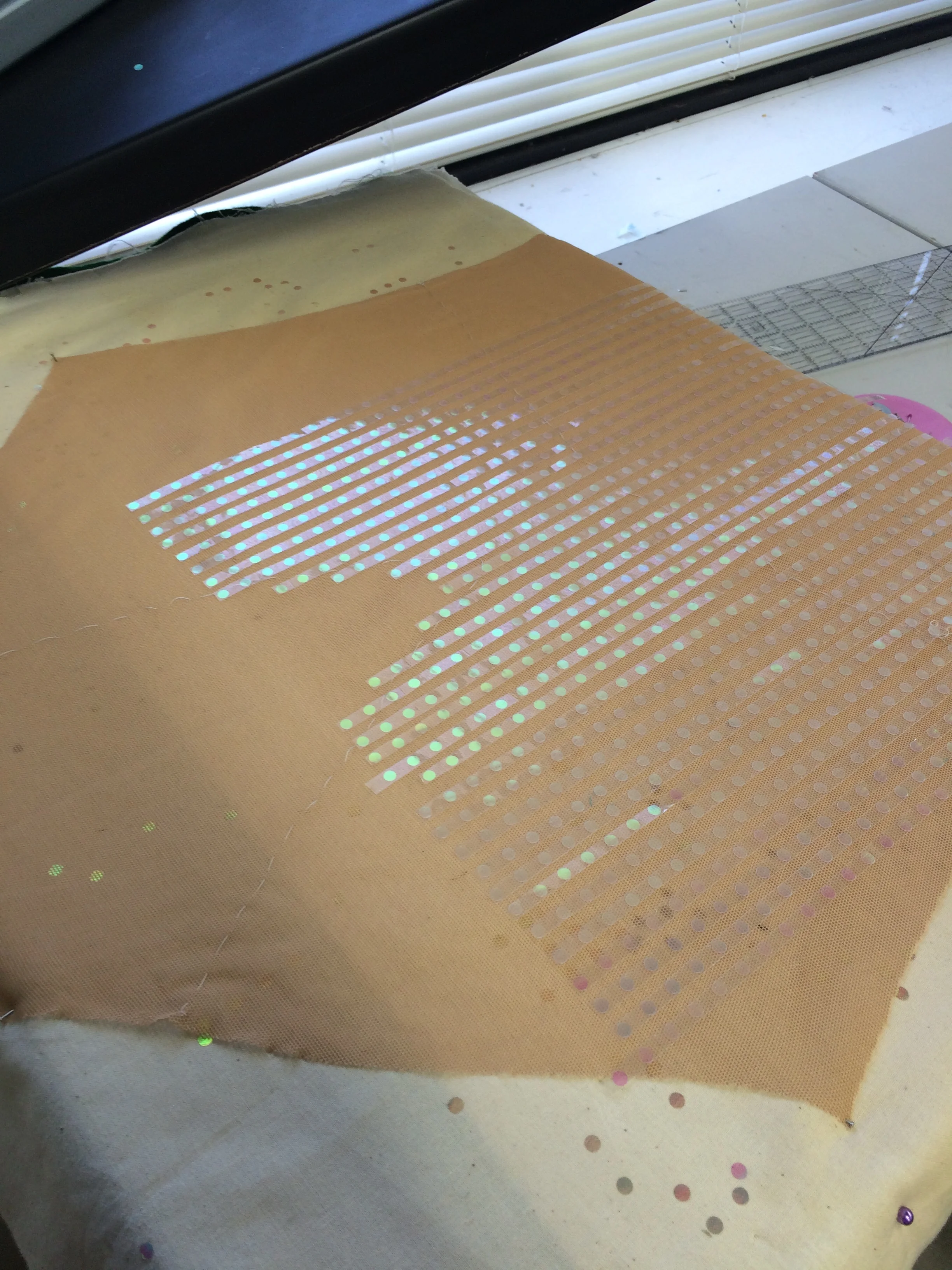 Making glitterdog powernet for new leotards.