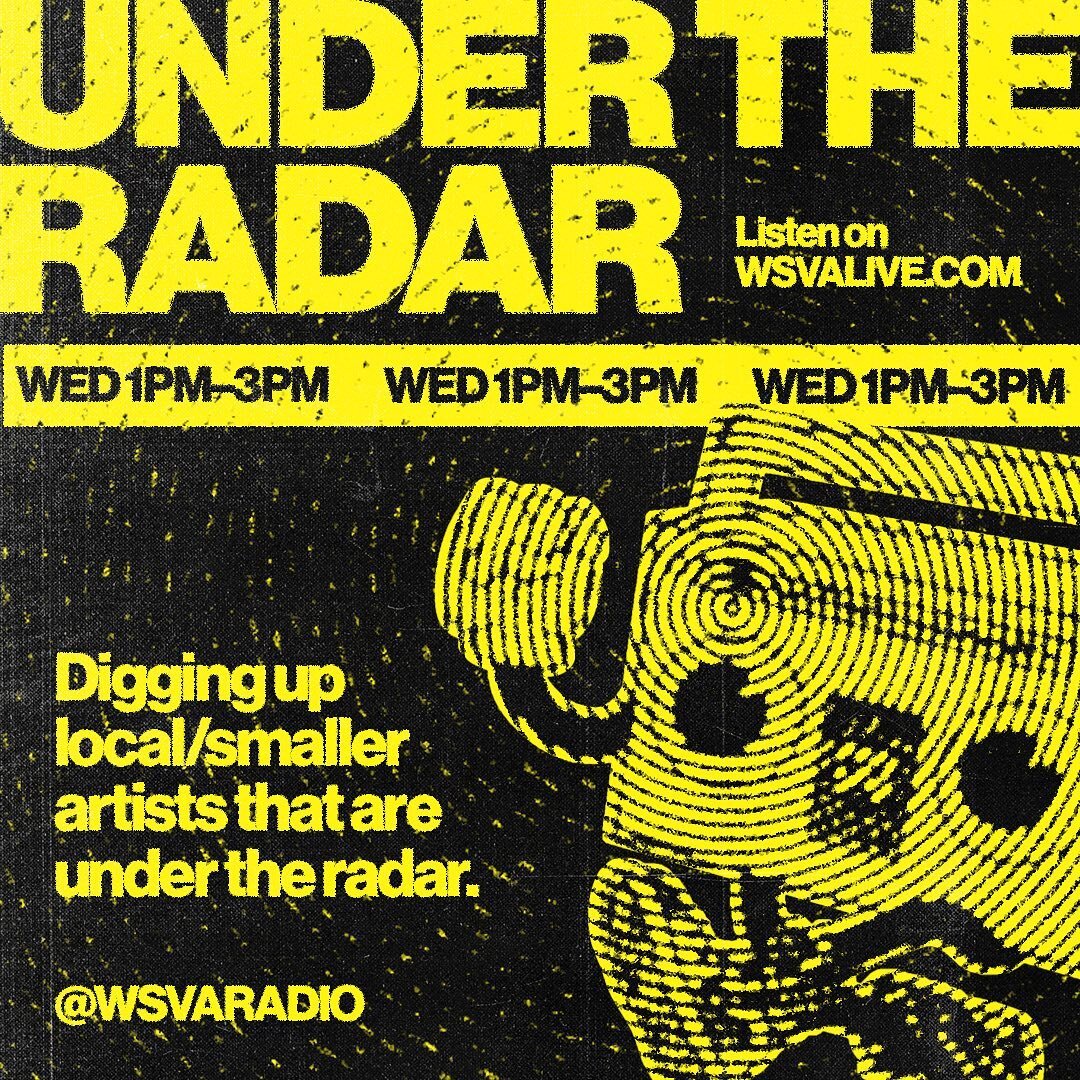 ⚠️ NEW SHOW ALERT ⚠️ Join me, WSVA staff member Margo Dela Cruz ( @noisefervor ), as I dig up local/smaller artists that are UNDER THE RADAR! 📡

First episode is TODAY and is happening right now! Tune in every Wednesday from 1PM&ndash;3PM EST. 

WSV