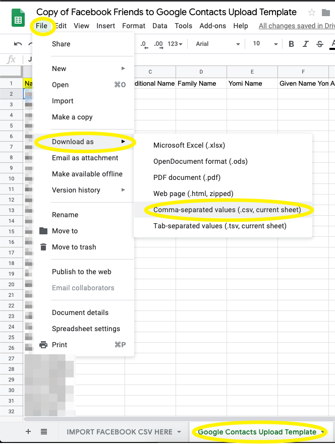 How To Export Your Facebook Friends List To Google Contacts Contact Mapping