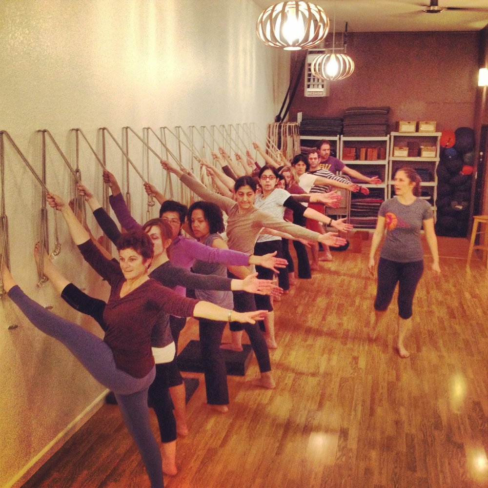  Students taking a wall ropes workshop 