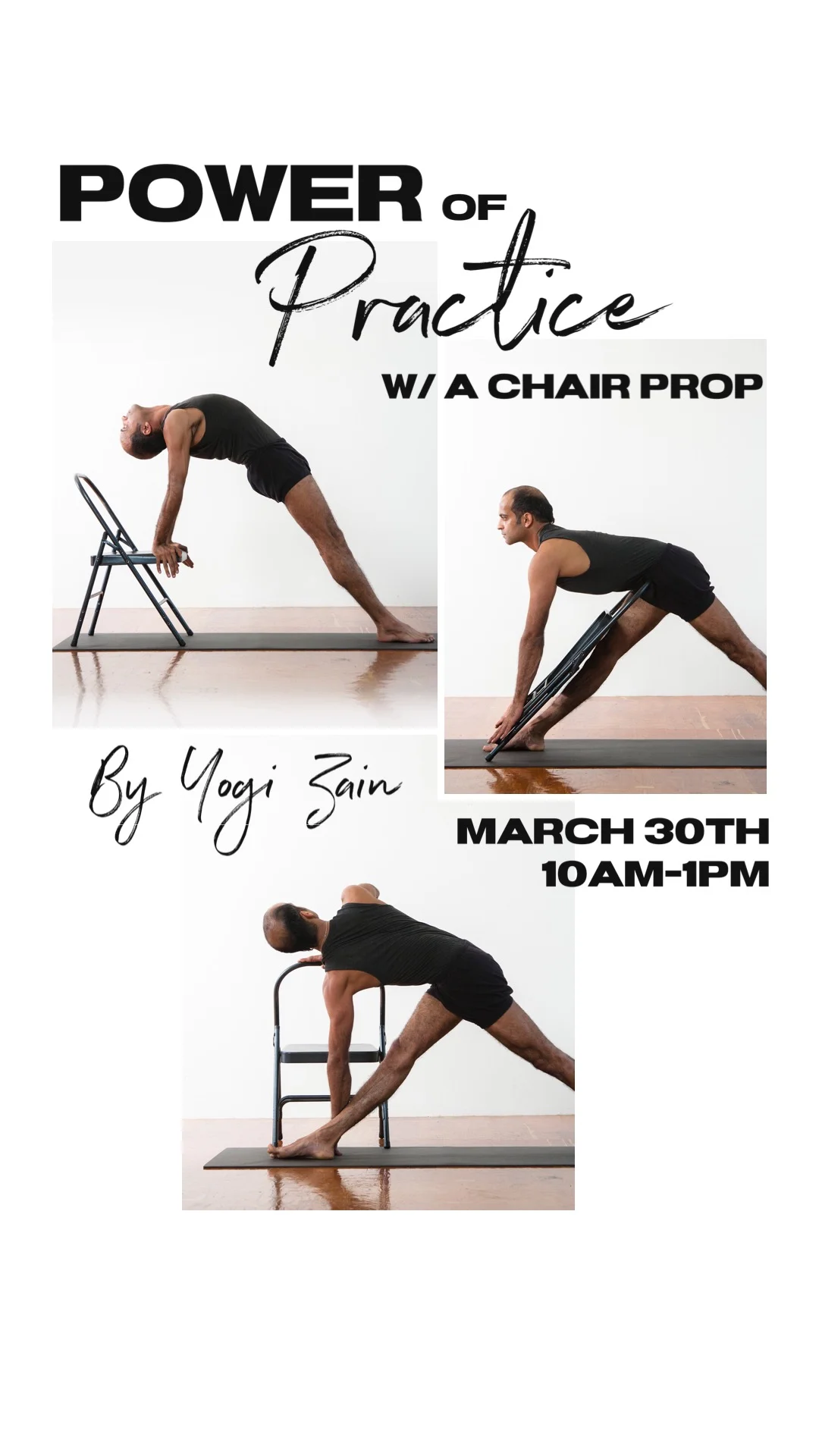 yoga with chair prop