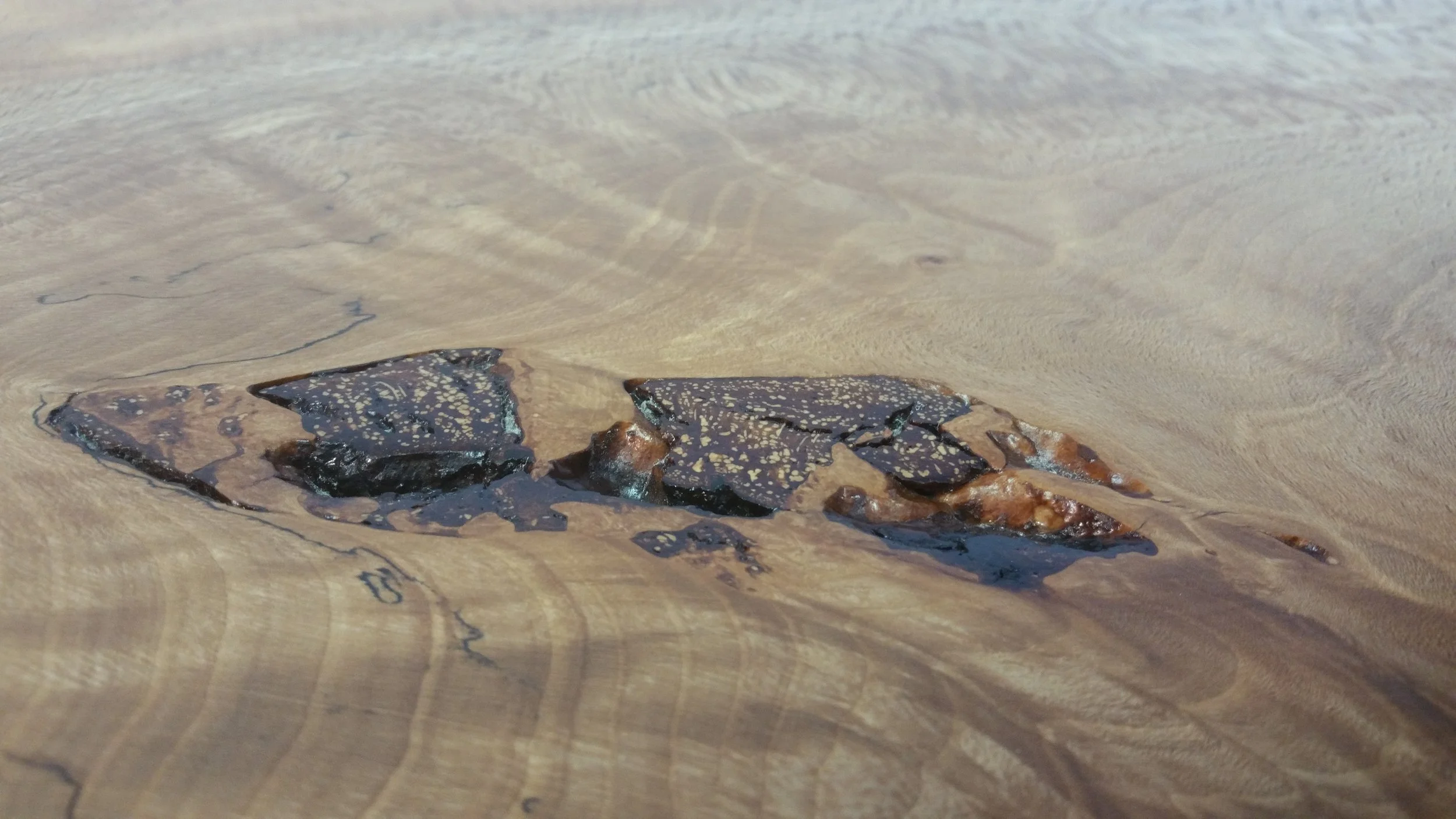 Beech Slab Table - Detail view