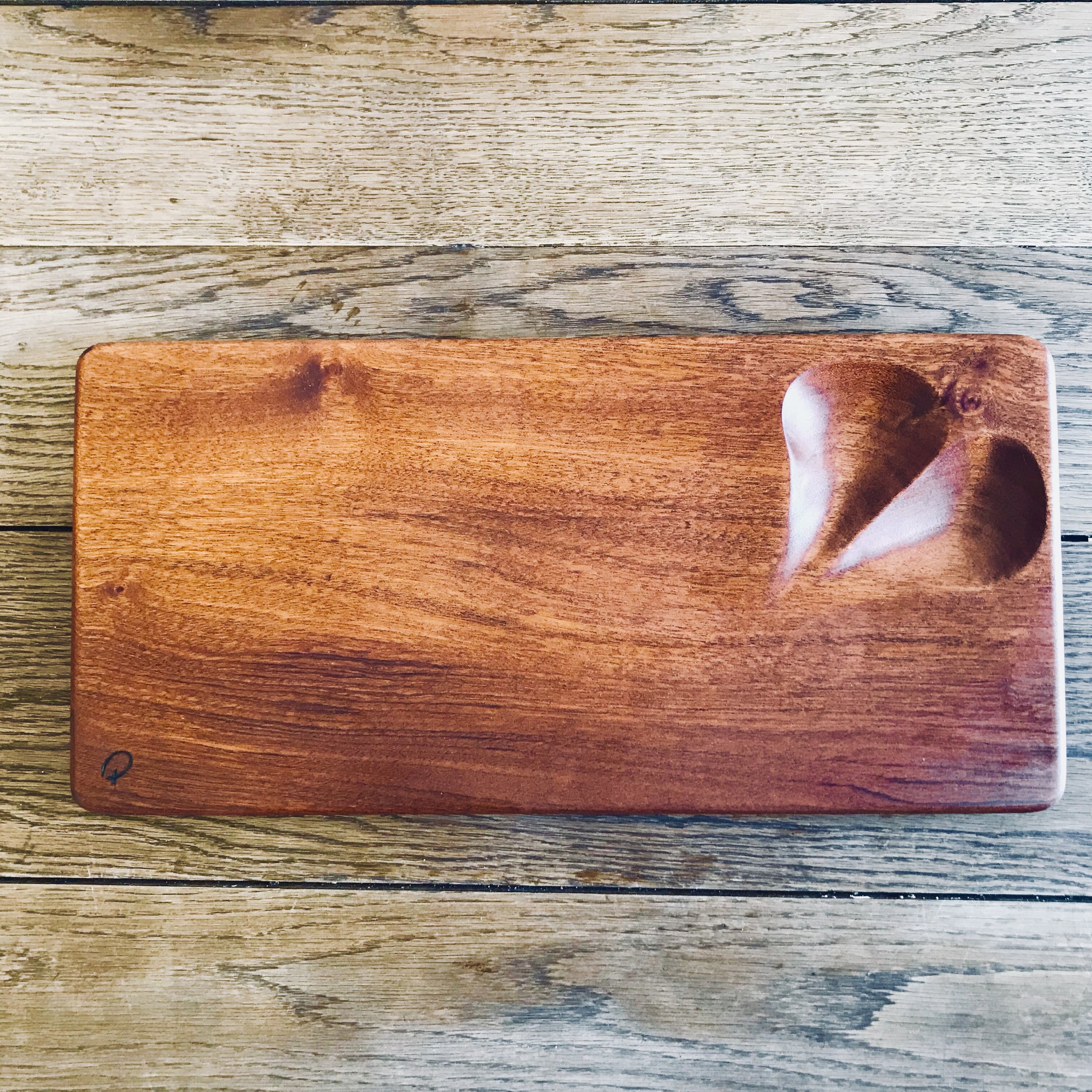  - The Sapele Serving platter with heart dish