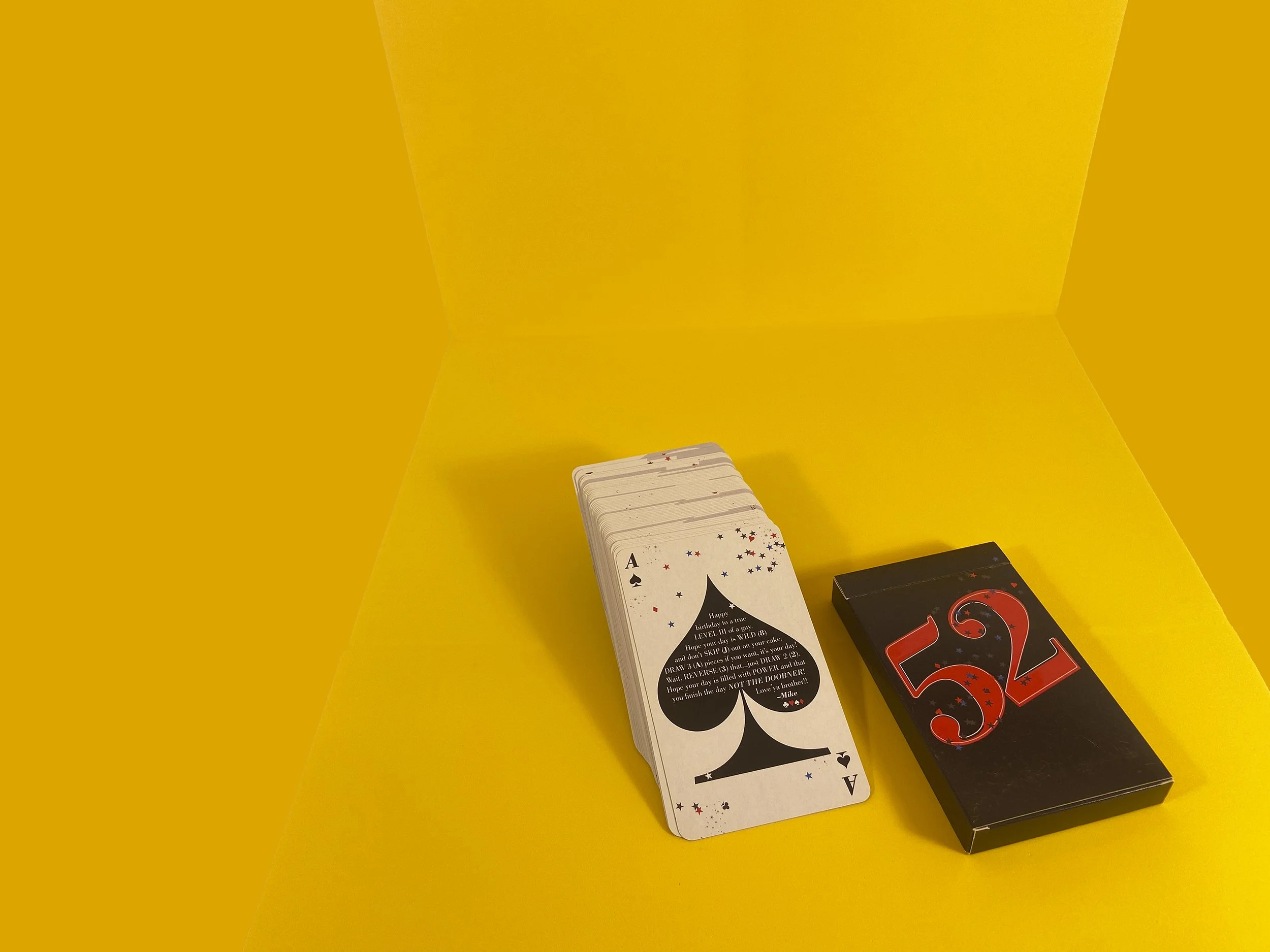 Fully custom card deck to celebrate a 52nd birthday  |  Lithography by MakePlayingCards