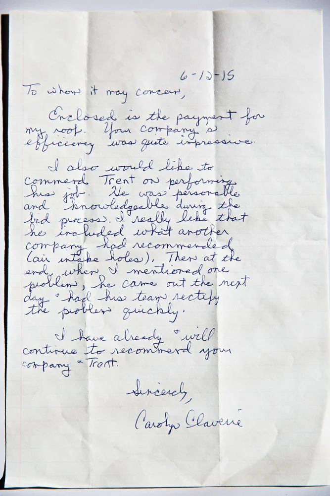 Testimonial letter