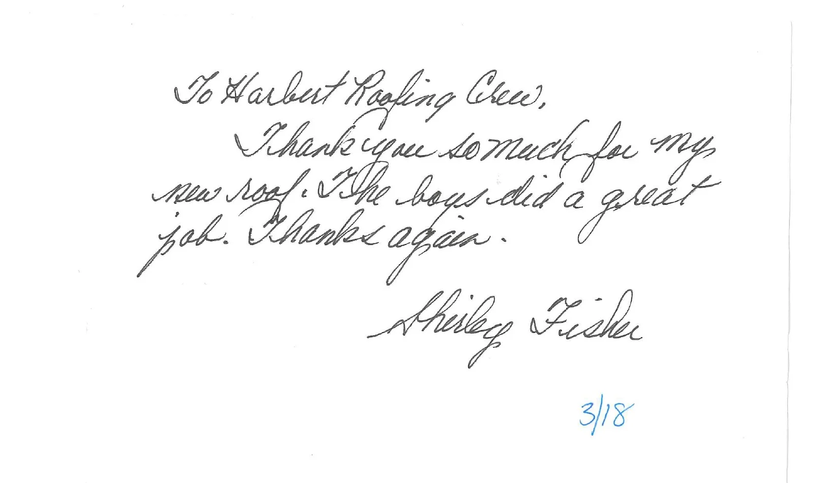 Shirley Fisher - Testimonials